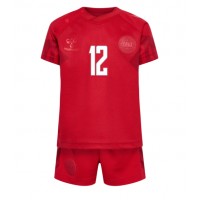Danmark Kasper Dolberg #12 Fotballklær Hjemmedraktsett Barn VM 2022 Kortermet (+ korte bukser)